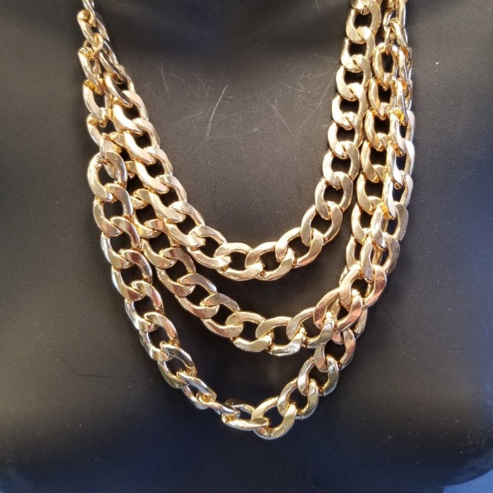 3 Strand Gold Plated Necklace: Brand New Half Off!
